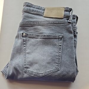 H&M & Denim Gray Jeans With Button Fly And Distressed Style Size 33 Skinny